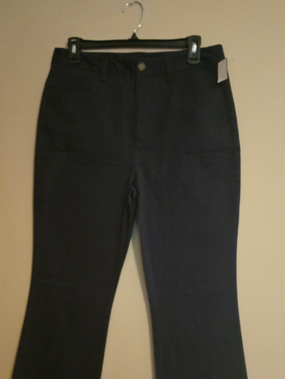 New Old Navy Women's 8 Navy High-Rise Boot-Cut Chino Khaki Pants - Picture 2 of 9
